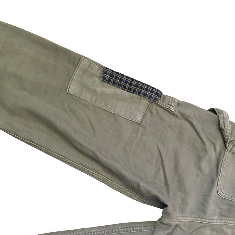 American Eagle Carpenter Patchwork‎ Stretch Utility Pants Womens Size 0 Green - Picture 12 of 16